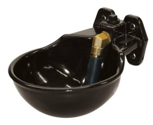 Kerbl Poidło z zaworem rurkowym G51, 1,7 l, emaliowane żeliwo