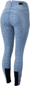 HORZE Bryczesy damskie z silikonem Horze Cecelia Denim jeansowe